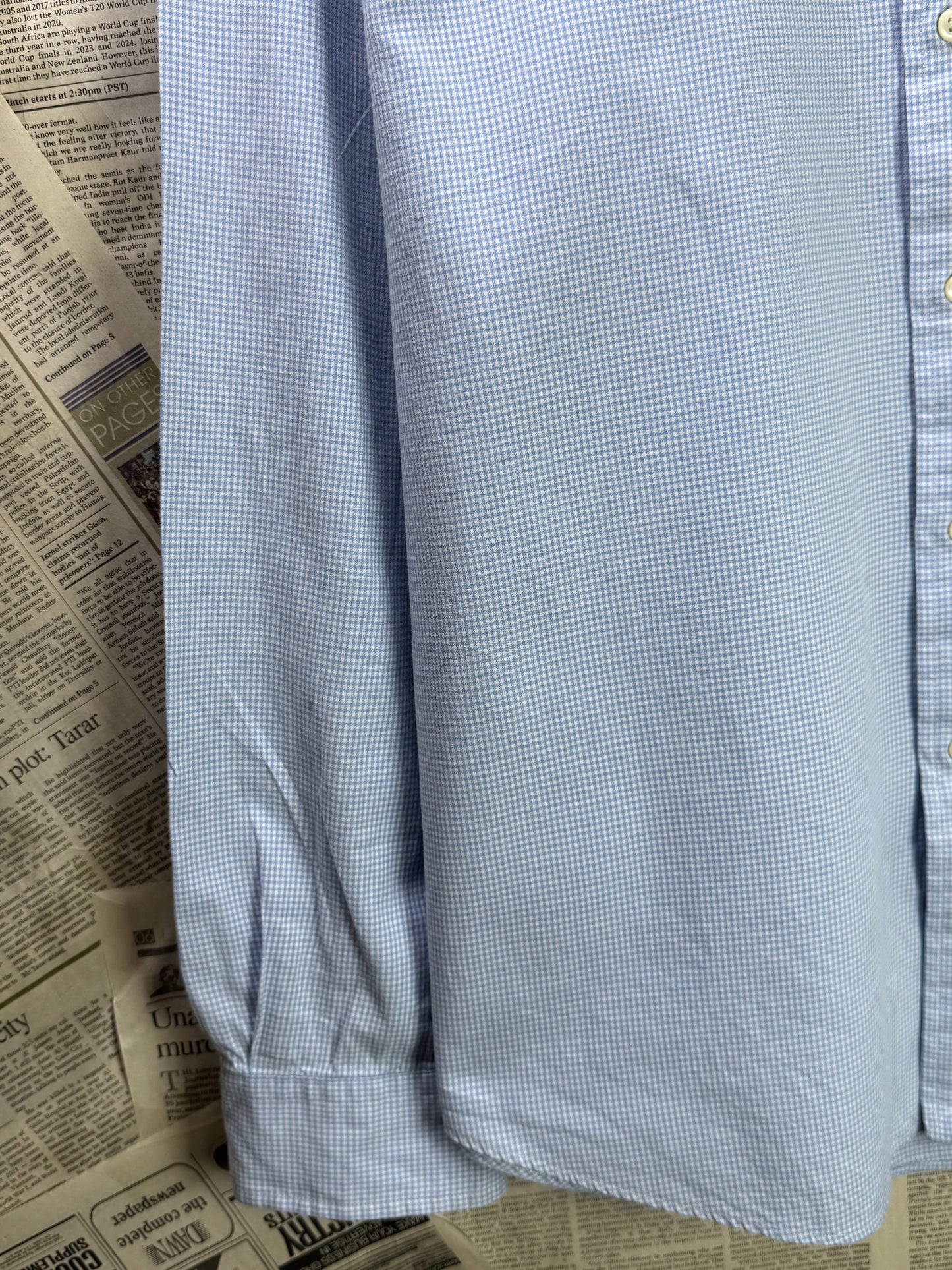 Ralph Lauren® Large | Chest 24 | Blue & White Pin Check | Shirt | Cotton | 3371