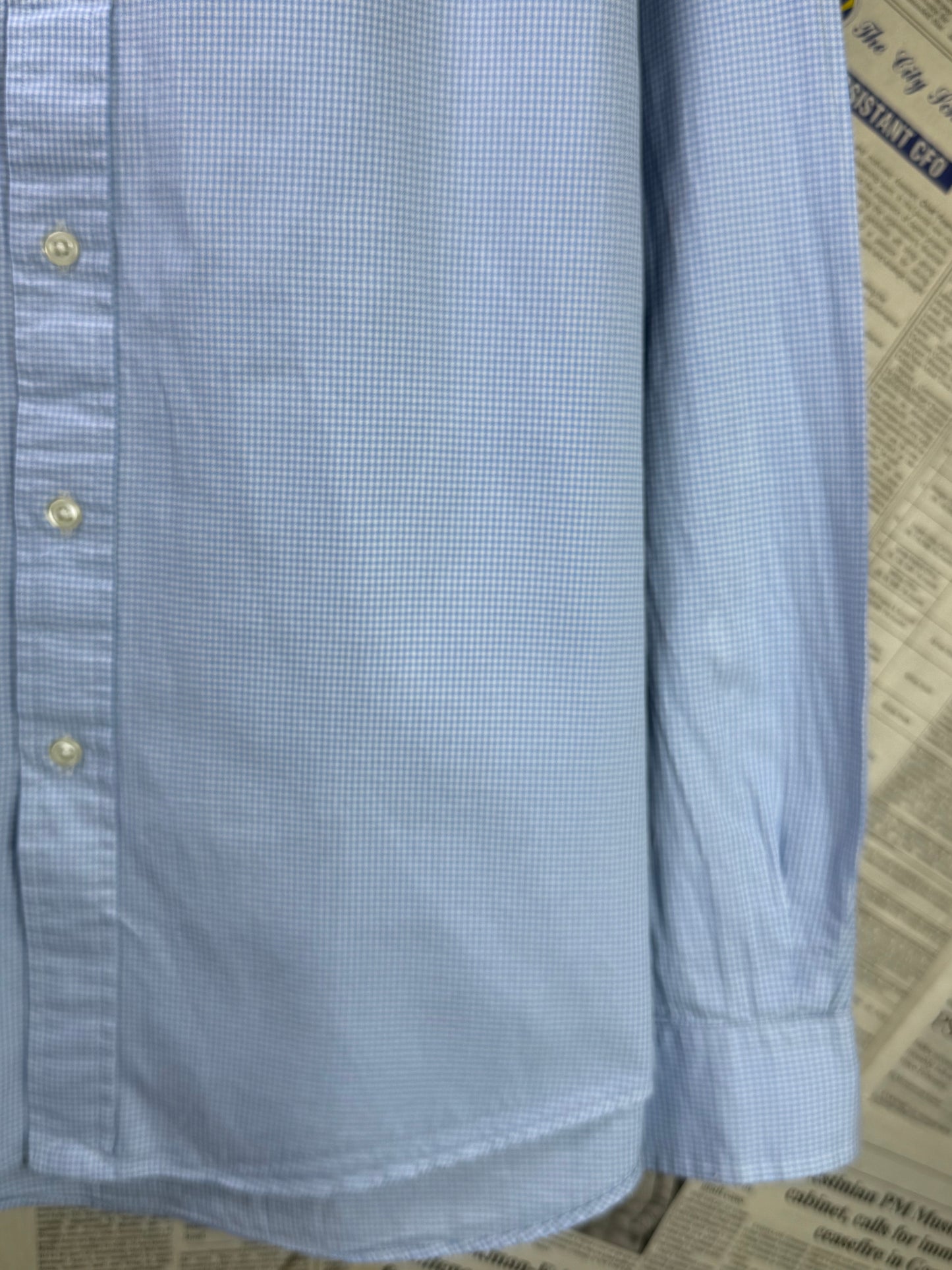 Ralph Lauren® Large | Chest 24 | Blue & White Pin Check | Shirt | Cotton | 3371