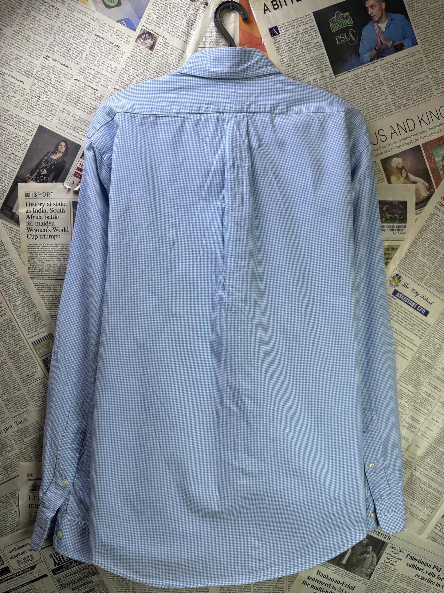 Ralph Lauren® Large | Chest 24 | Blue & White Pin Check | Shirt | Cotton | 3371