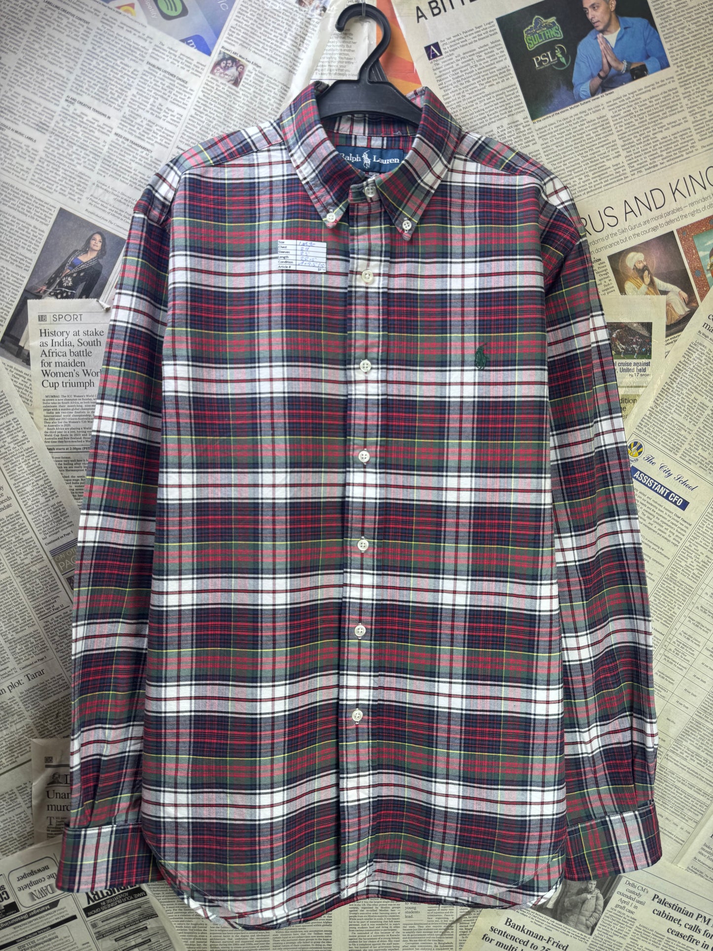 Ralph Lauren® Large | Chest 24 | Plaid Check | Oxford Shirt | Cotton | 3376