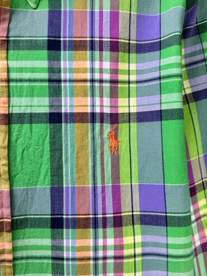 Ralph Lauren® Medium | Chest 21.5" | Green Plaid | Shirt | Cotton | 3585