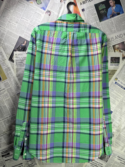 Ralph Lauren® Medium | Chest 21.5" | Green Plaid | Shirt | Cotton | 3585