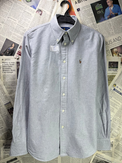 Ralph Lauren® Small | Chest 19" | Gray | Oxford Shirt | Cotton | 3575