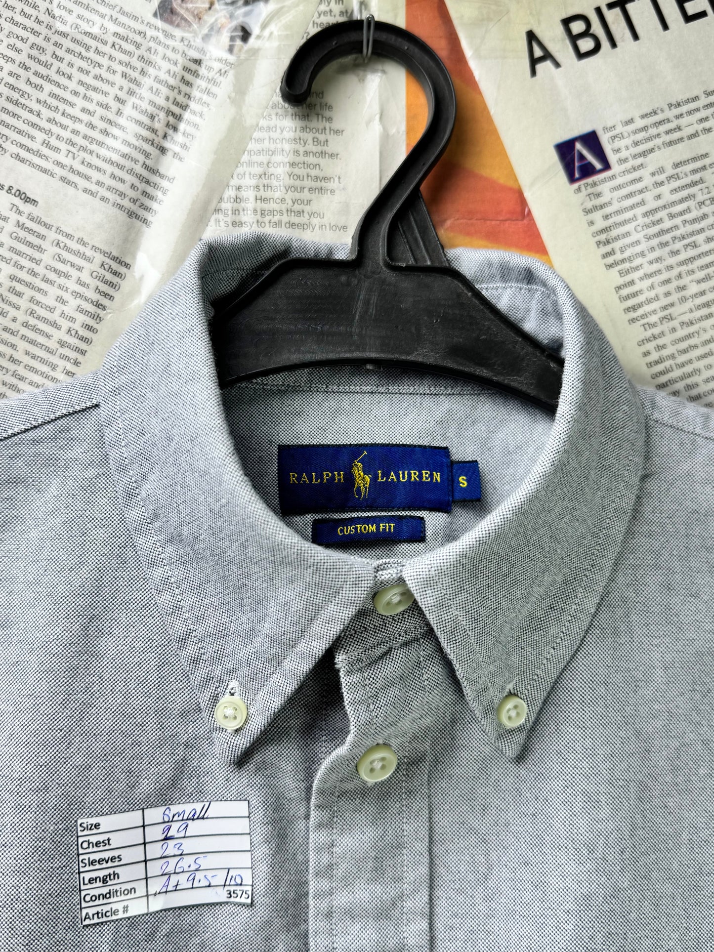 Ralph Lauren® Small | Chest 19" | Gray | Oxford Shirt | Cotton | 3575