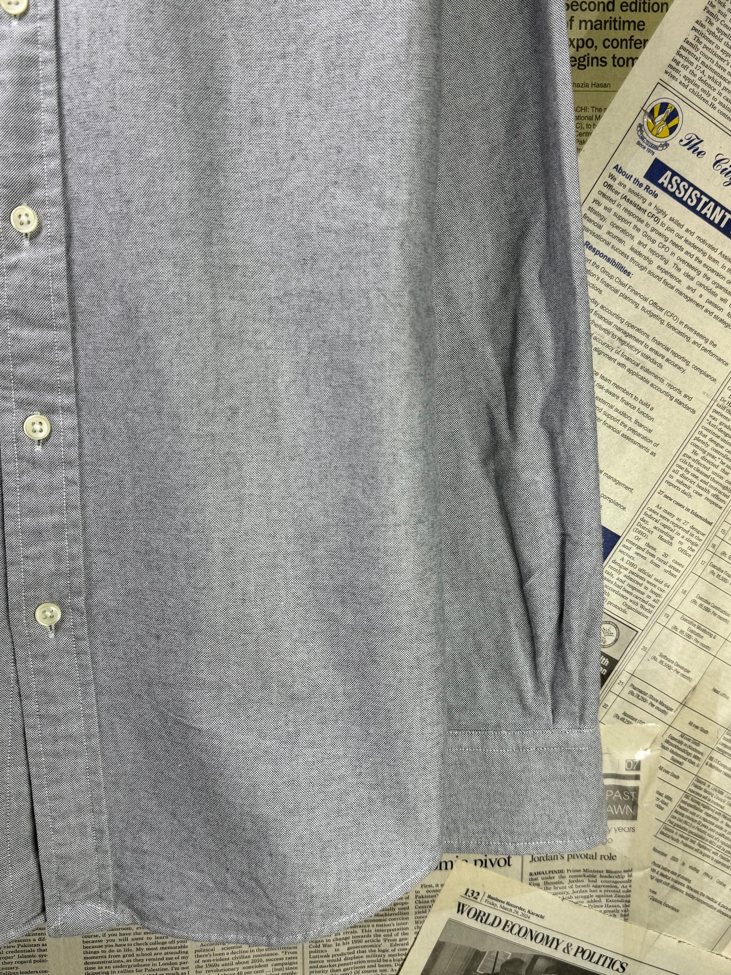 Ralph Lauren® Small | Chest 19" | Gray | Oxford Shirt | Cotton | 3575