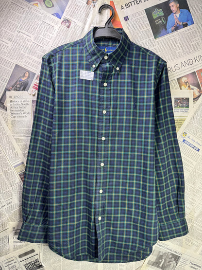 Ralph Lauren® Small | Chest 19" | Green  | Plaid Shirt | Cotton | 3571