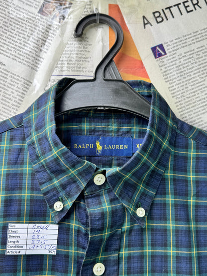 Ralph Lauren® Small | Chest 19" | Green  | Plaid Shirt | Cotton | 3571
