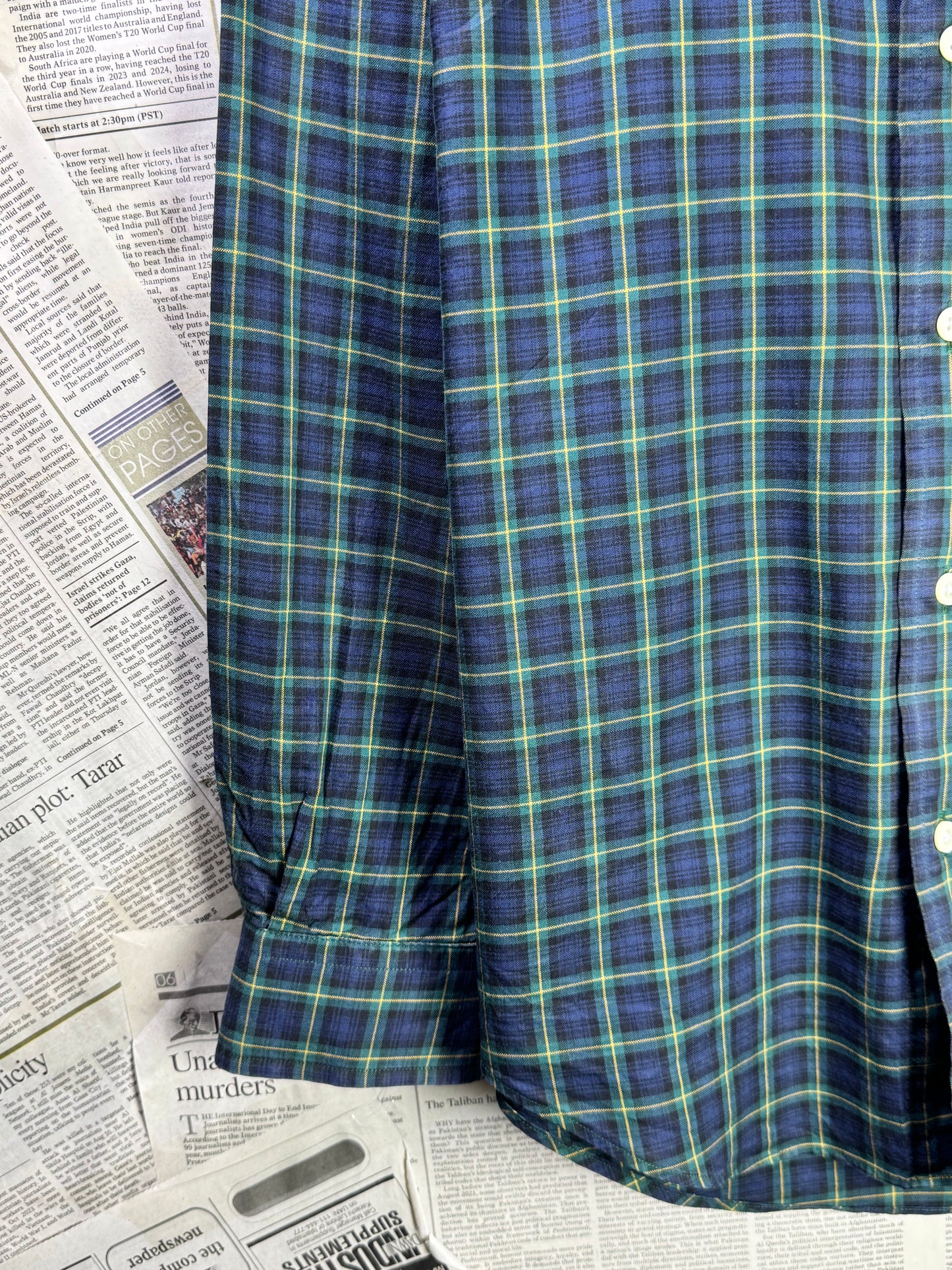 Ralph Lauren® Small | Chest 19" | Green  | Plaid Shirt | Cotton | 3571