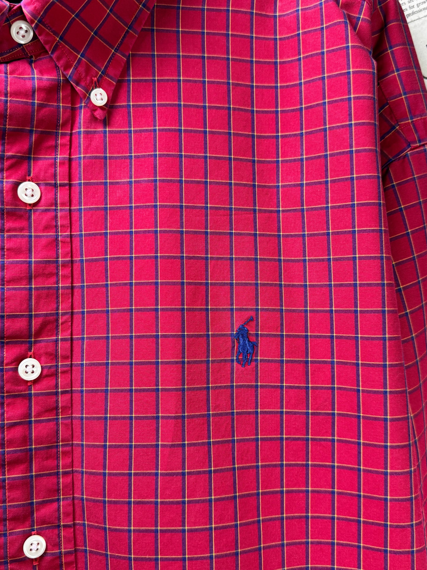 Ralph Lauren® XXXL | Chest 29 | Red with Box Check | Shirt | Cotton | 3377