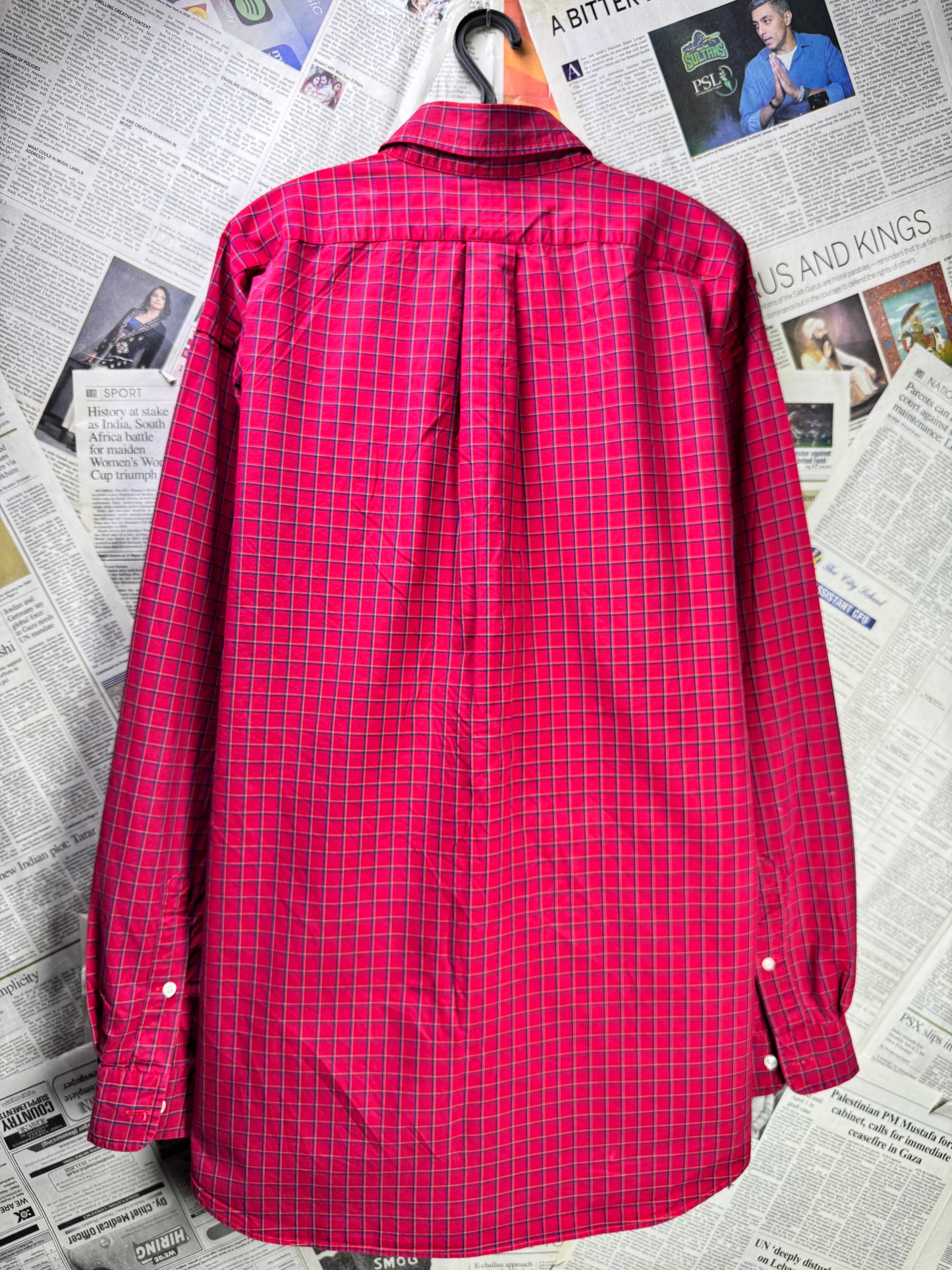 Ralph Lauren® XXXL | Chest 29 | Red with Box Check | Shirt | Cotton | 3377