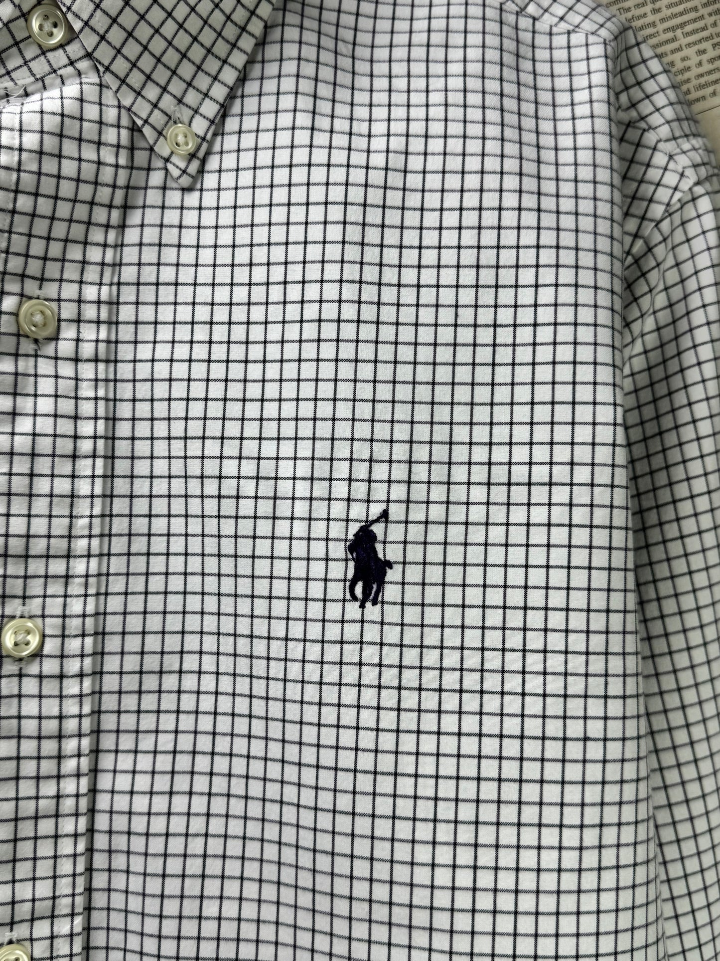 Ralph Lauren® Medium | Chest 21.5" | White Box Check | Shirt | Cotton | 3374