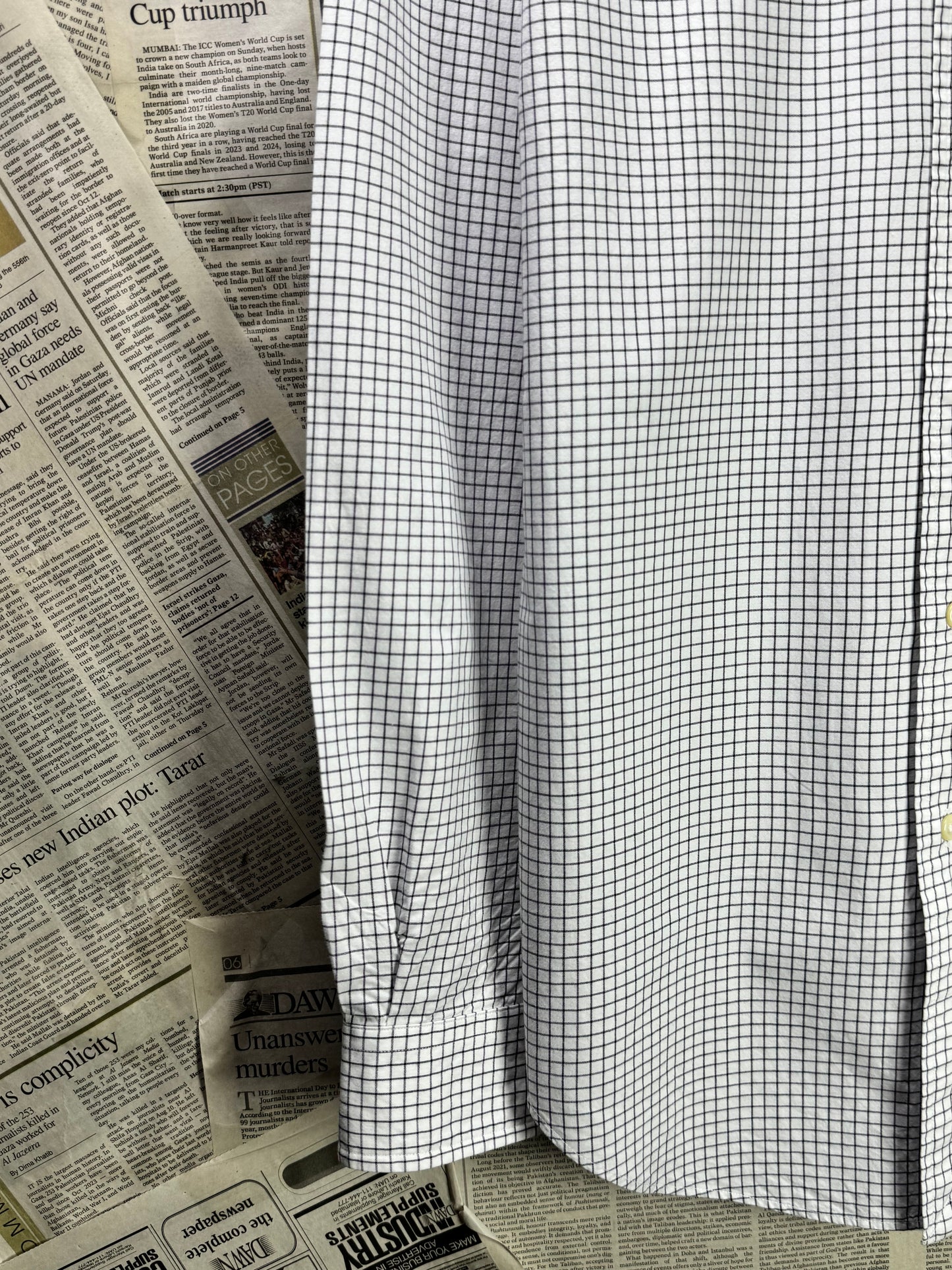 Ralph Lauren® Medium | Chest 21.5" | White Box Check | Shirt | Cotton | 3374