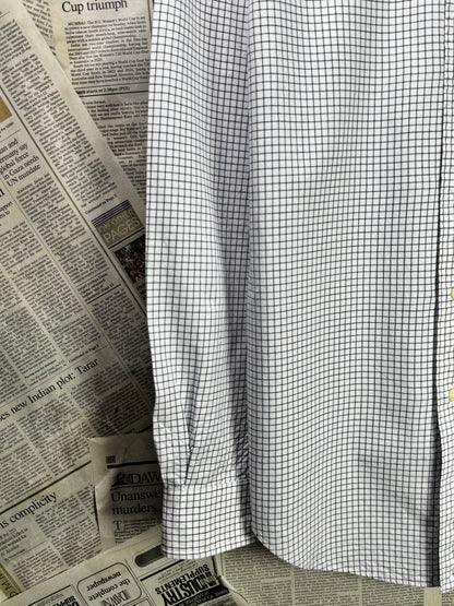 Ralph Lauren® Medium | Chest 21.5" | White Box Check | Shirt | Cotton | 3374