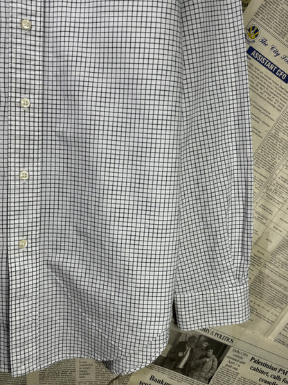 Ralph Lauren® Medium | Chest 21.5" | White Box Check | Shirt | Cotton | 3374