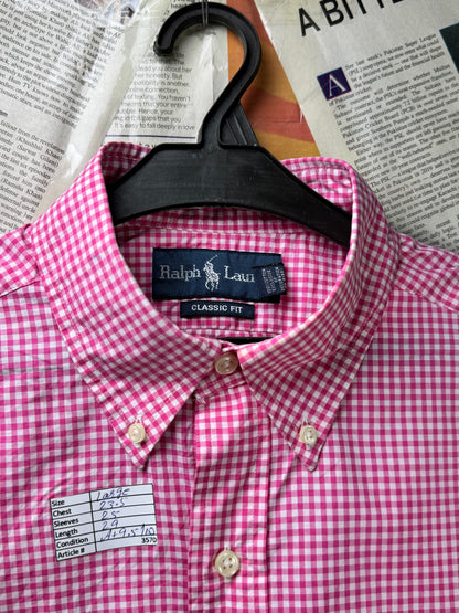 Ralph Lauren® Large | Chest 23.5 | Pink & white check | Shirt | Cotton | 3570