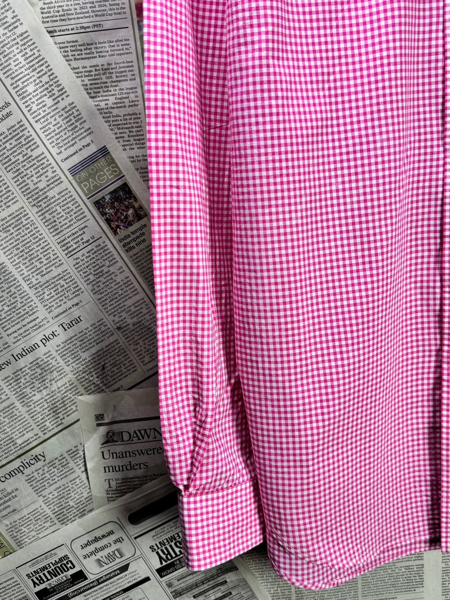 Ralph Lauren® Large | Chest 23.5 | Pink & white check | Shirt | Cotton | 3570