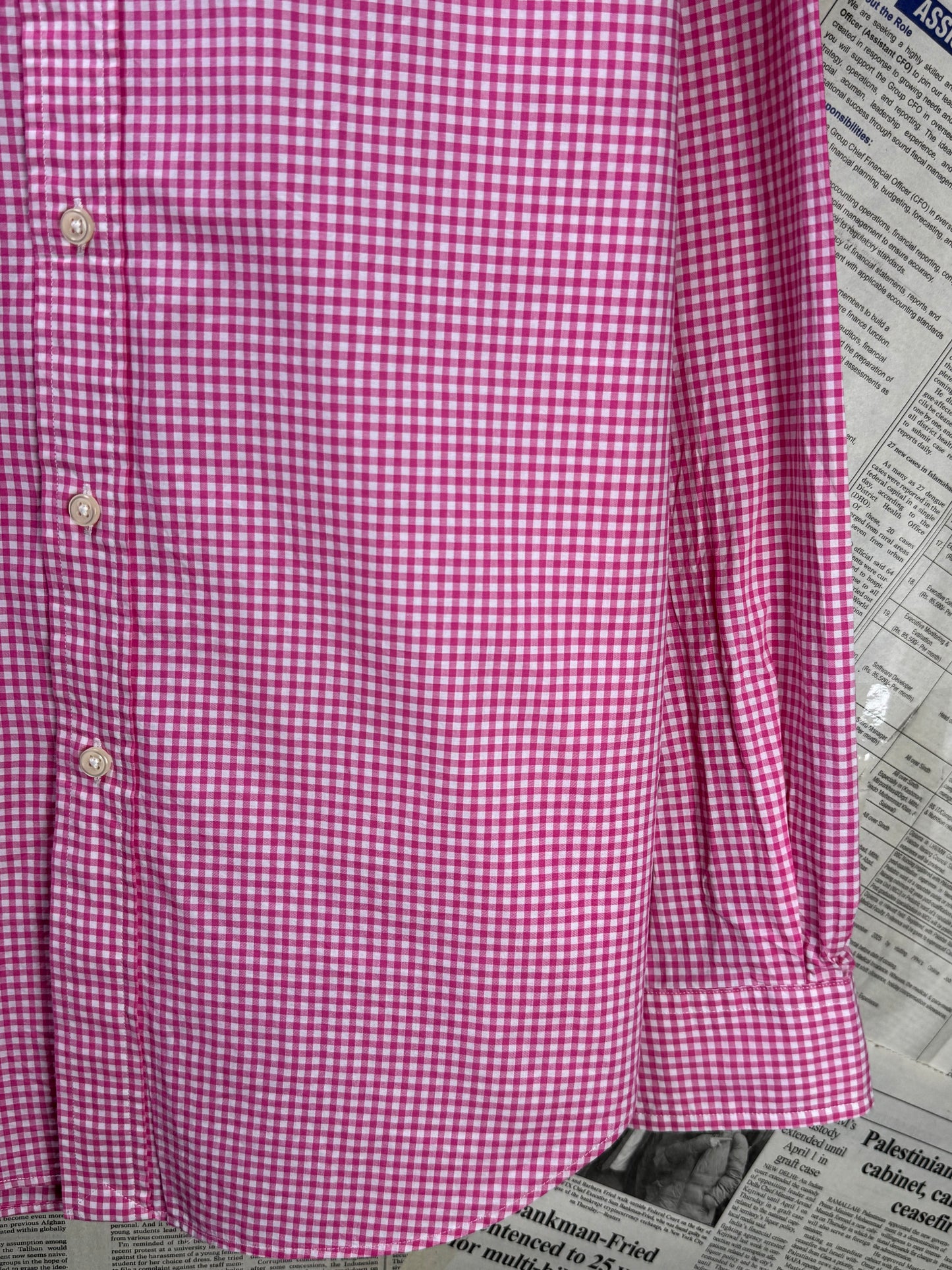 Ralph Lauren® Large | Chest 23.5 | Pink & white check | Shirt | Cotton | 3570