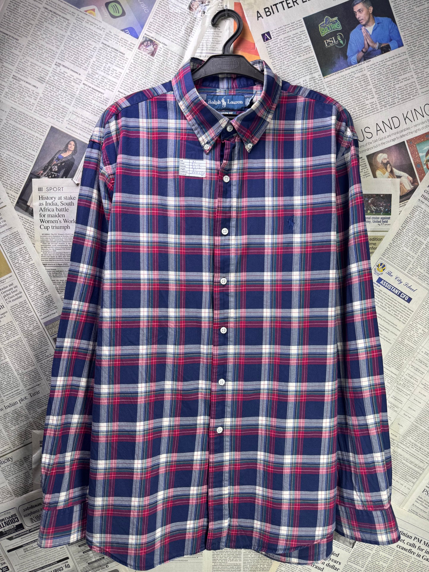 Ralph Lauren® XL | Chest 25.5" | Plaid Check | Oxford Shirt | Cotton | 3580