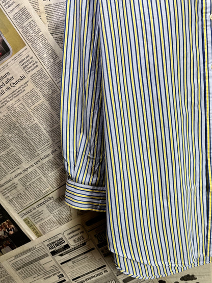 Ralph Lauren® Blue Yellow Striped | Chest: 26.5 | XXL | Shirt | Cotton | 3231