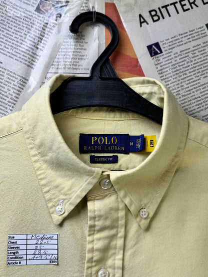 Ralph Lauren® Medium | Chest 22.5" | Canary Yellow | Oxford Shirt | Cotton | 3389