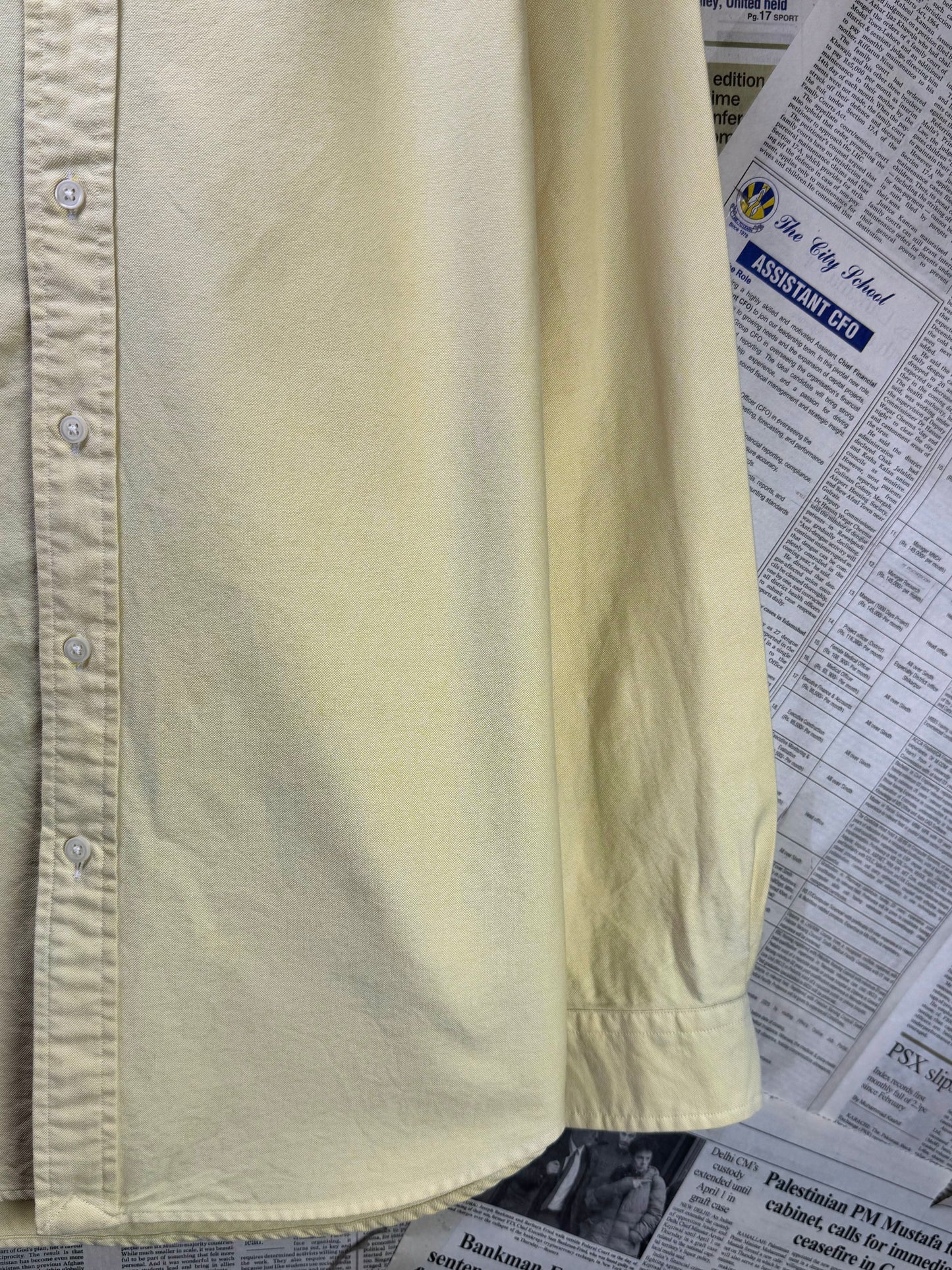 Ralph Lauren® Medium | Chest 22.5" | Canary Yellow | Oxford Shirt | Cotton | 3389