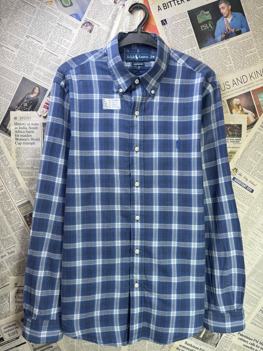 Ralph Lauren® Medium | Chest 21.5" | Blue Tartan check | Shirt | Cotton | 3205