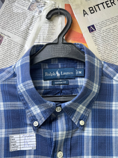 Ralph Lauren® Medium | Chest 21.5" | Blue Tartan check | Shirt | Cotton | 3205