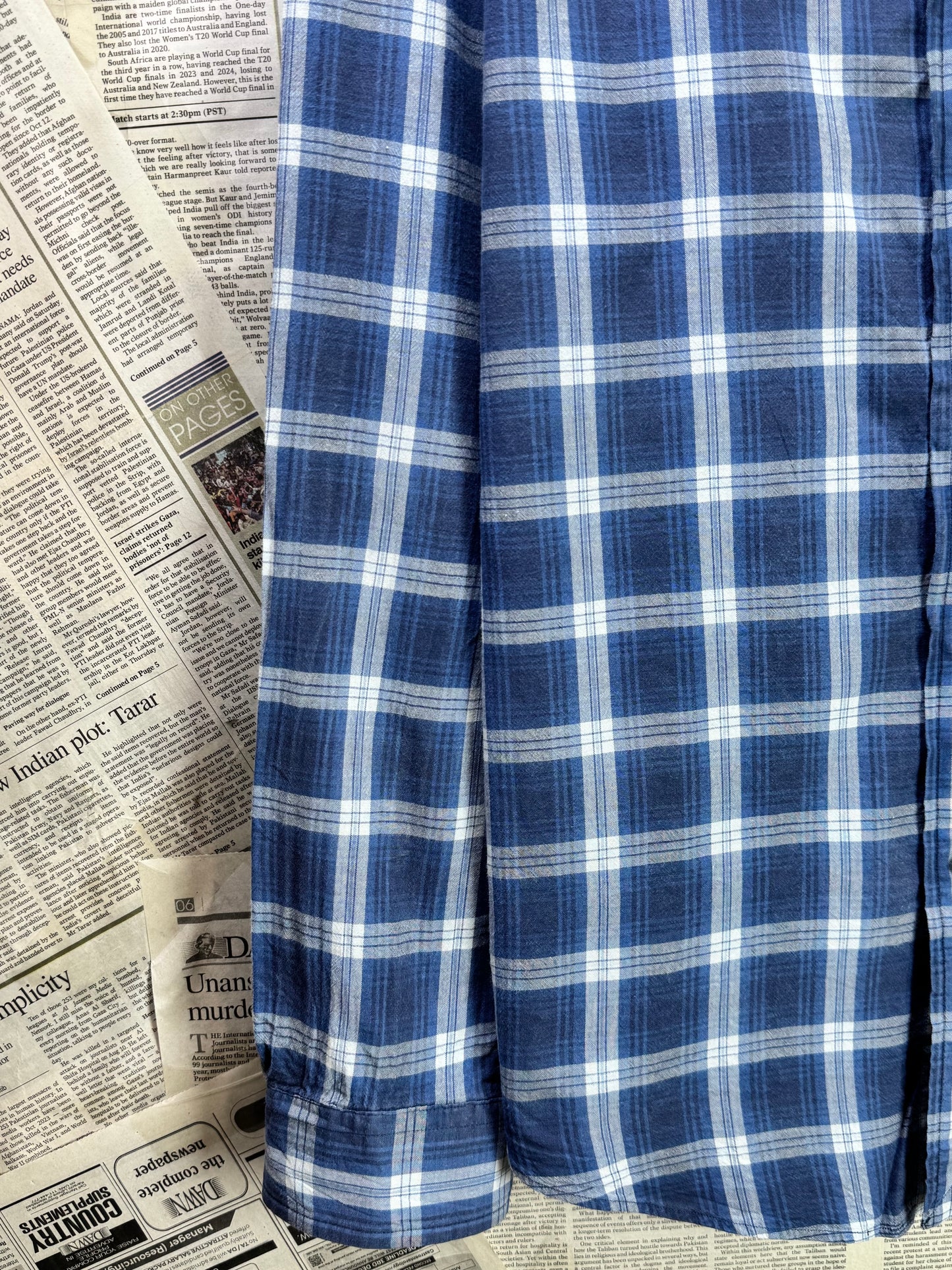 Ralph Lauren® Medium | Chest 21.5" | Blue Tartan check | Shirt | Cotton | 3205