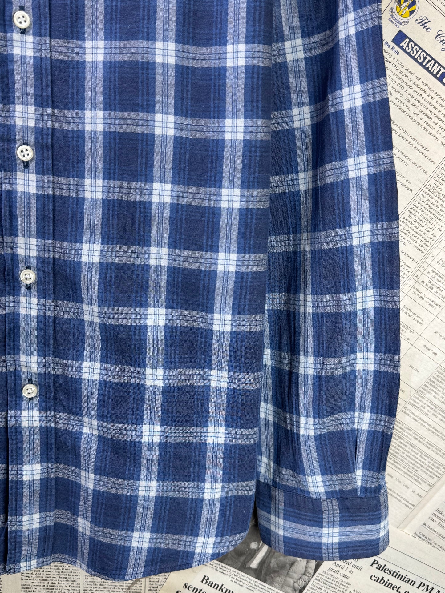 Ralph Lauren® Medium | Chest 21.5" | Blue Tartan check | Shirt | Cotton | 3205