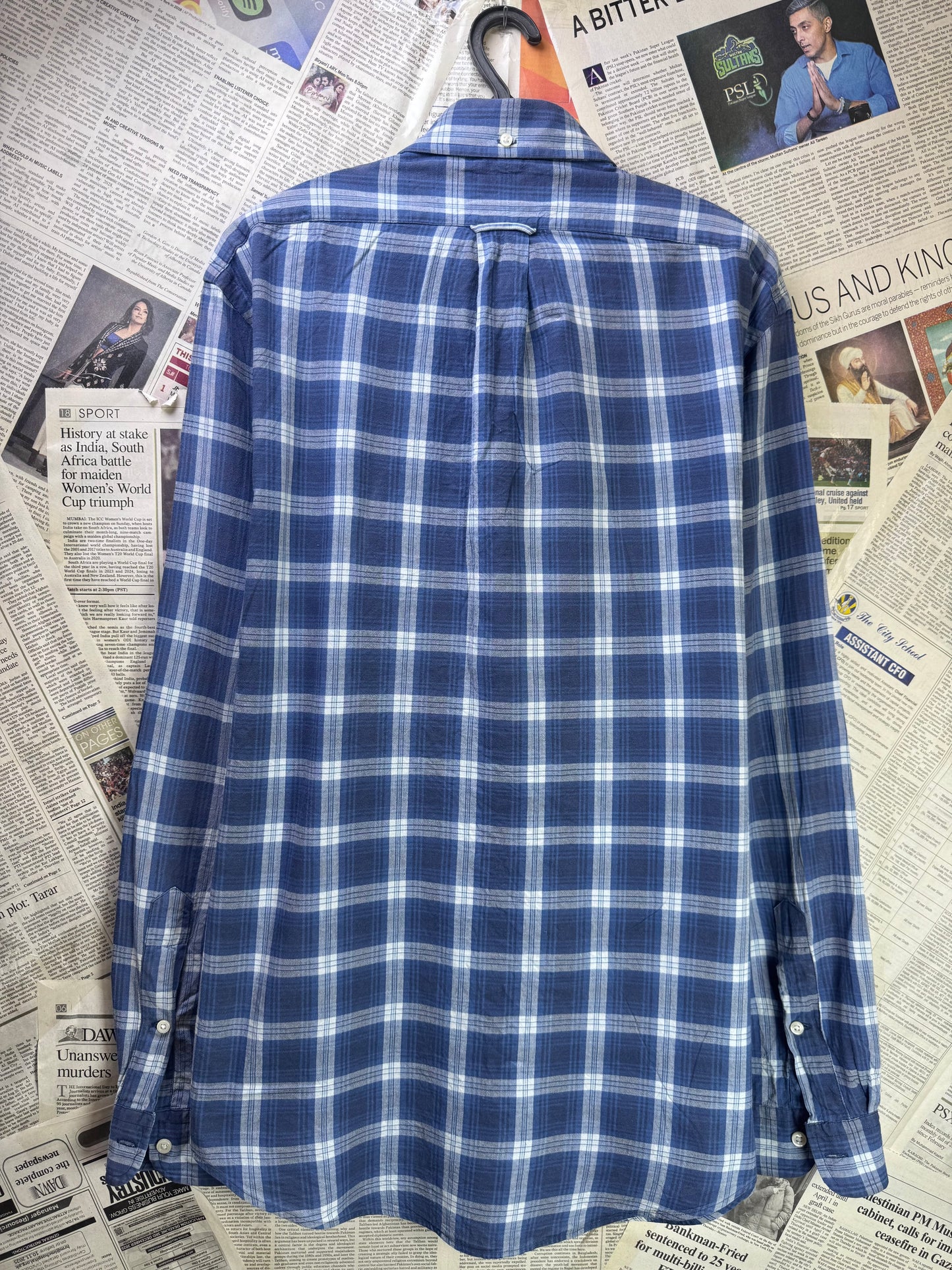 Ralph Lauren® Medium | Chest 21.5" | Blue Tartan check | Shirt | Cotton | 3205