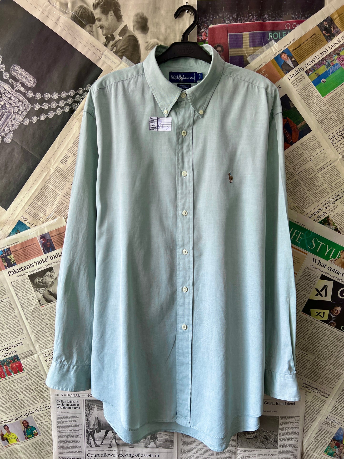 Ralph Lauren® XXL | Chest 28 | Cucumber | Shirt | Cotton