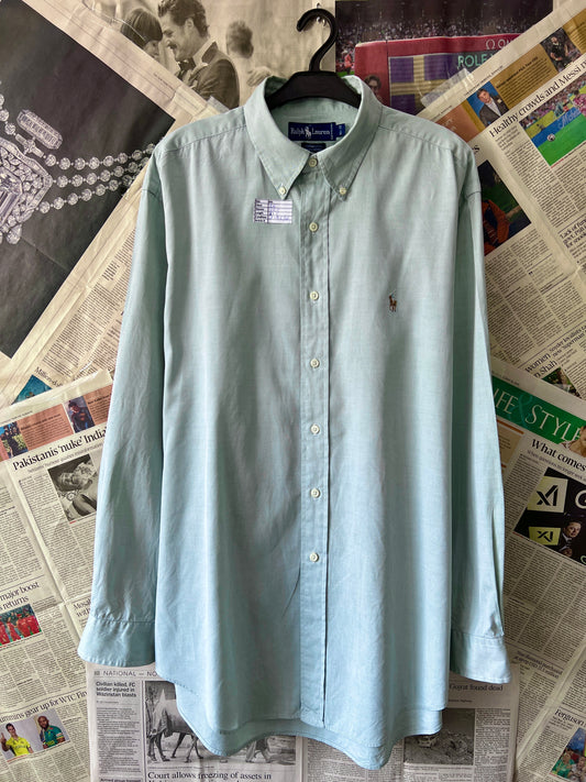 Ralph Lauren® XXL | Chest 28 | Cucumber | Shirt | Cotton
