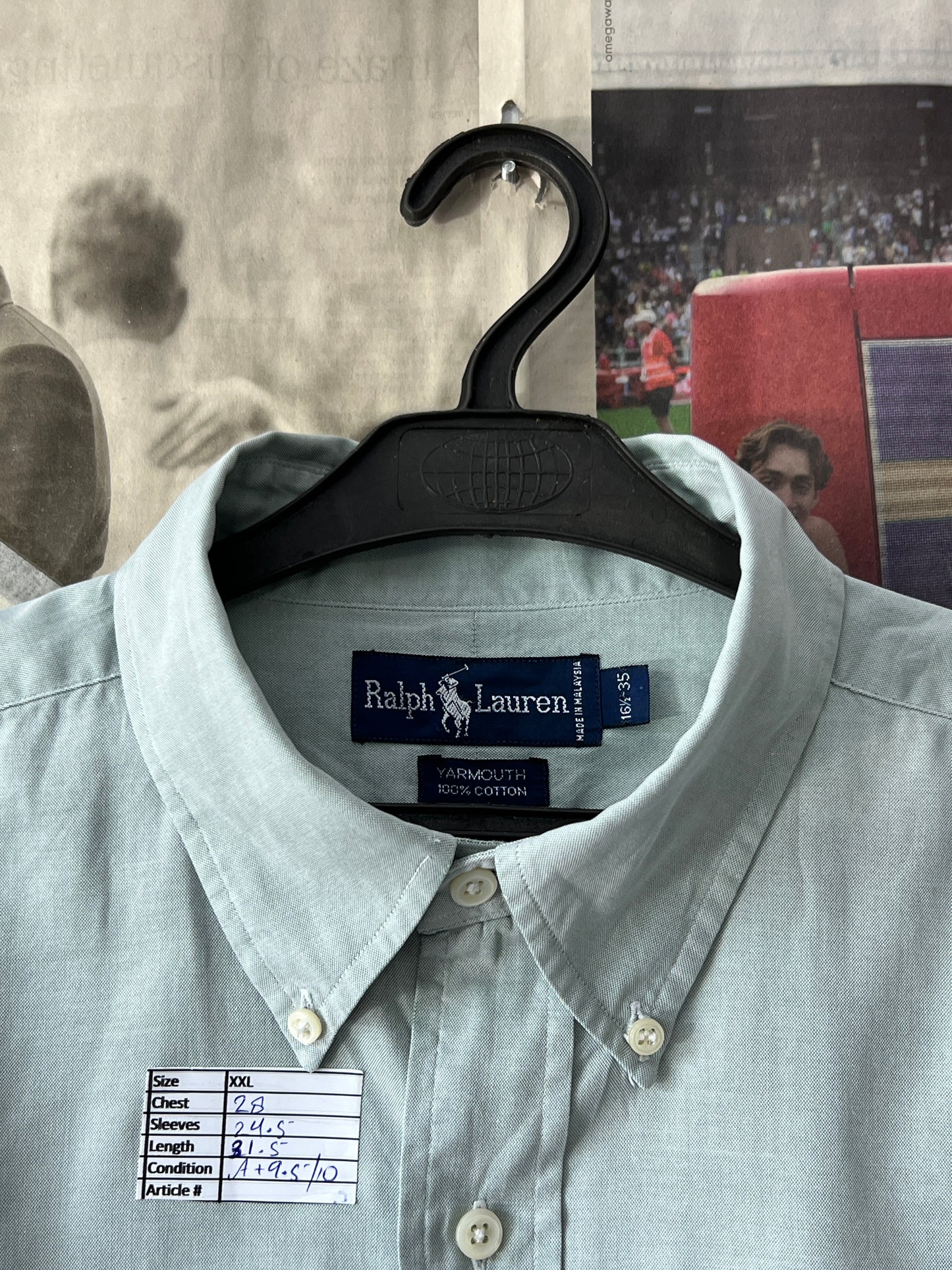 Ralph Lauren® XXL | Chest 28 | Cucumber | Shirt | Cotton