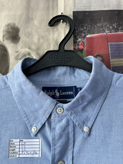 Ralph Lauren® XXL | Chest 28 | Blue Oxford | Shirt | Cotton