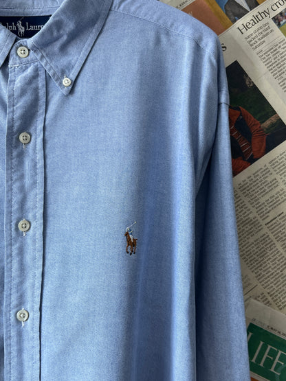 Ralph Lauren® XXL | Chest 28 | Blue Oxford | Shirt | Cotton