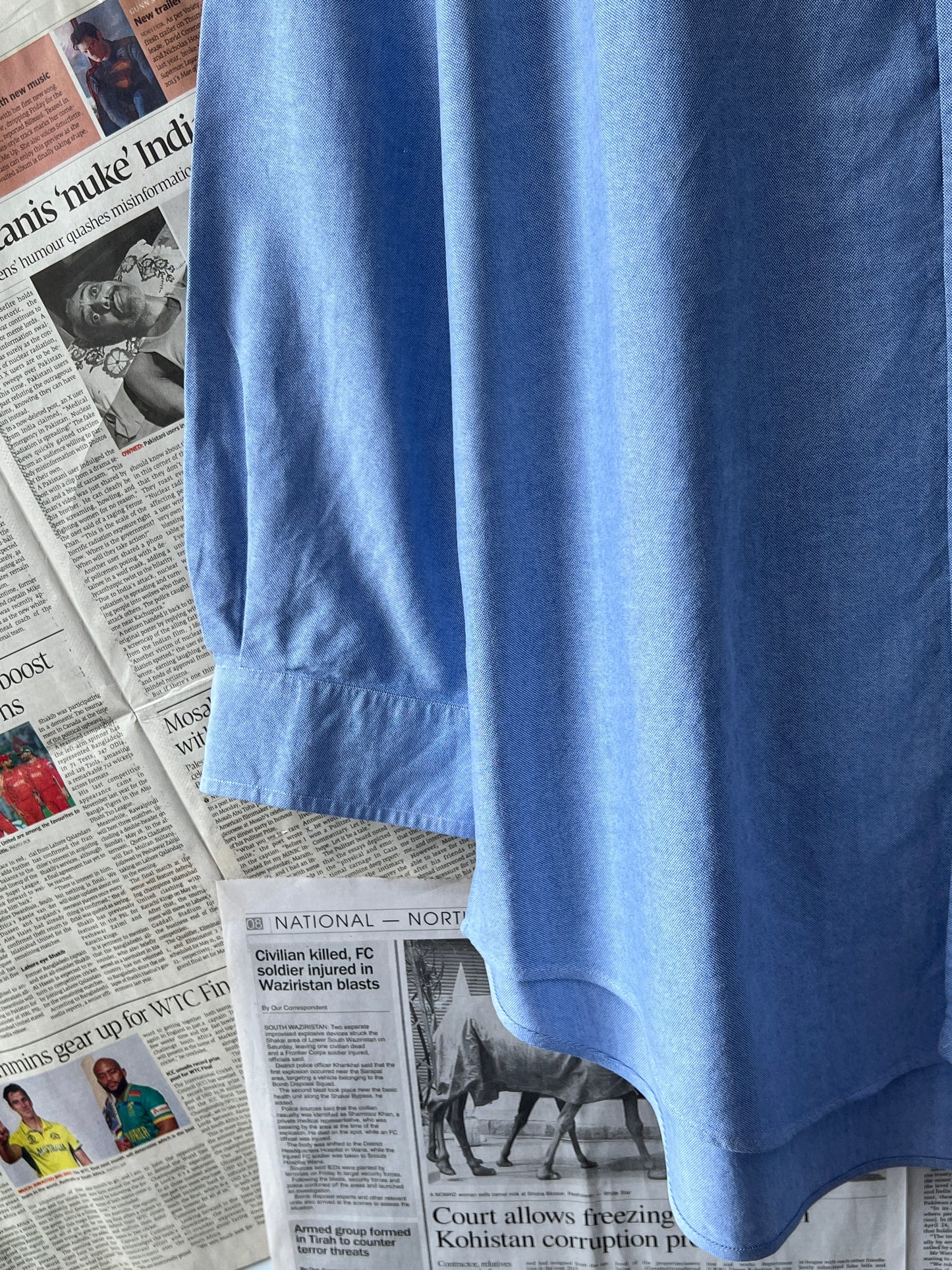 Ralph Lauren® XXL | Chest 28 | Blue Oxford | Shirt | Cotton