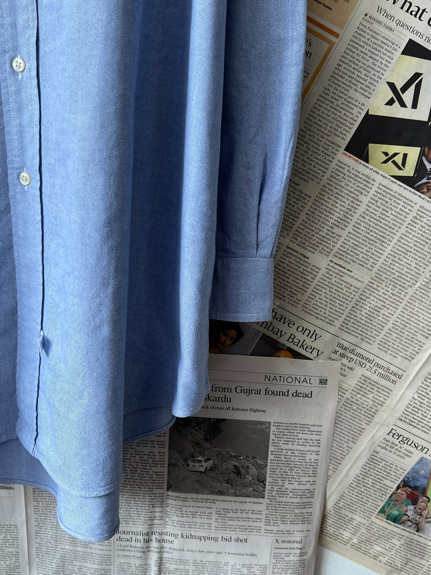 Ralph Lauren® XXL | Chest 28 | Blue Oxford | Shirt | Cotton