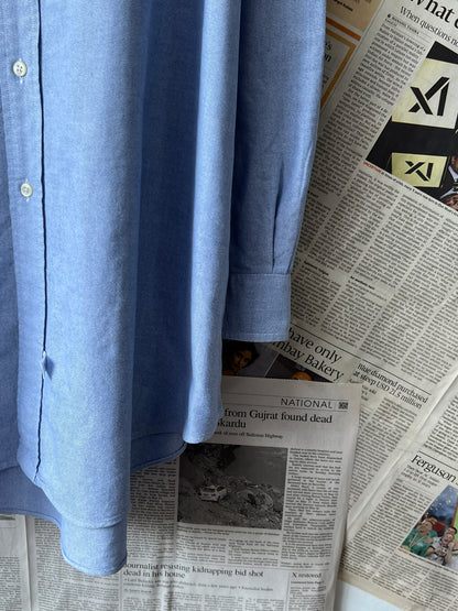 Ralph Lauren® XXL | Chest 28 | Blue Oxford | Shirt | Cotton