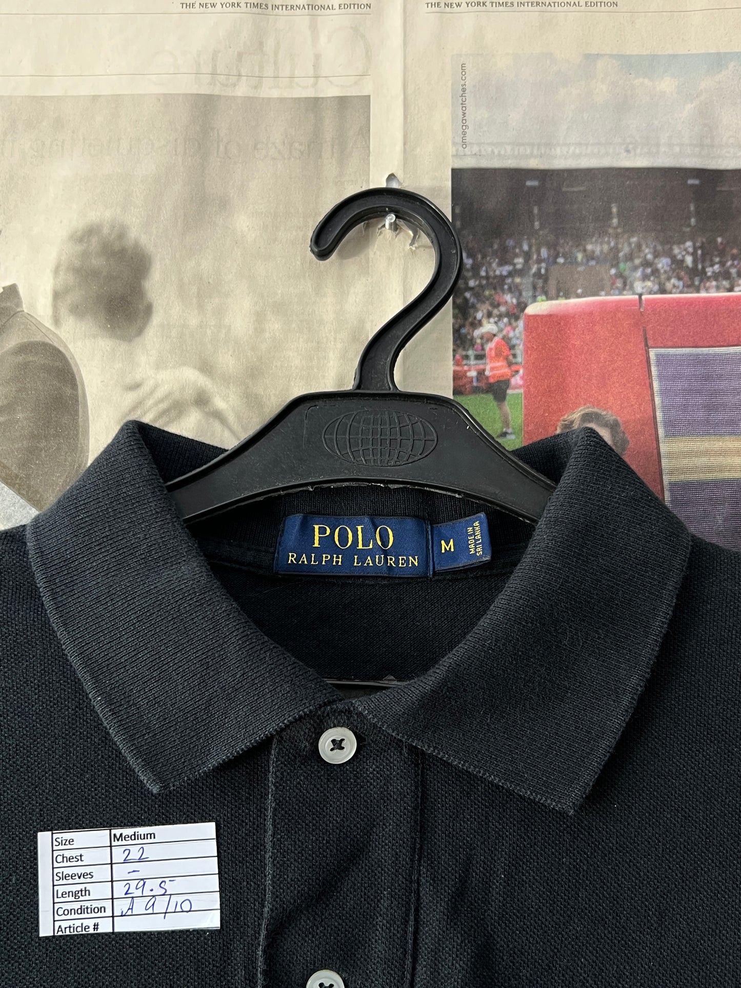 Ralph Lauren® Medium | Chest 22 | Black | Polo | Cotton