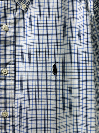 Ralph Lauren® XL | Chest 25" | Blue & White Tattersall check | Shirt | Cotton | 3207