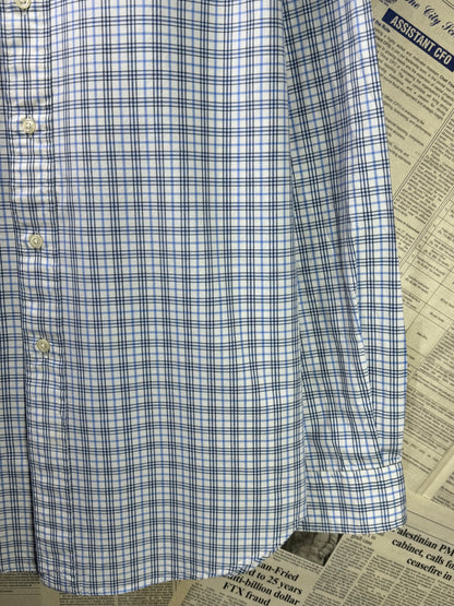 Ralph Lauren® XL | Chest 25" | Blue & White Tattersall check | Shirt | Cotton | 3207