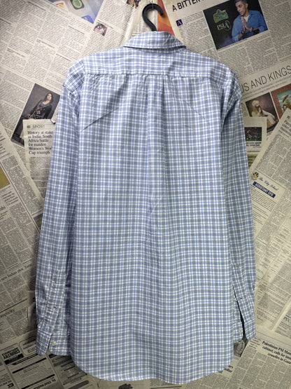 Ralph Lauren® XL | Chest 25" | Blue & White Tattersall check | Shirt | Cotton | 3207