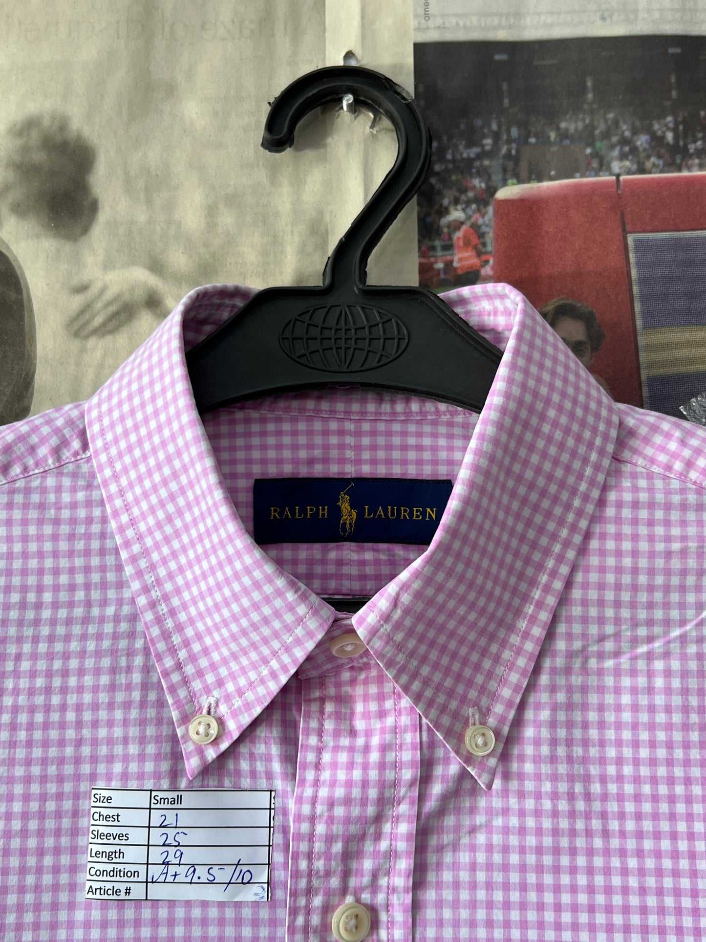 Ralph Lauren® Small | Chest 21 | Pink Check | Shirt | Cotton