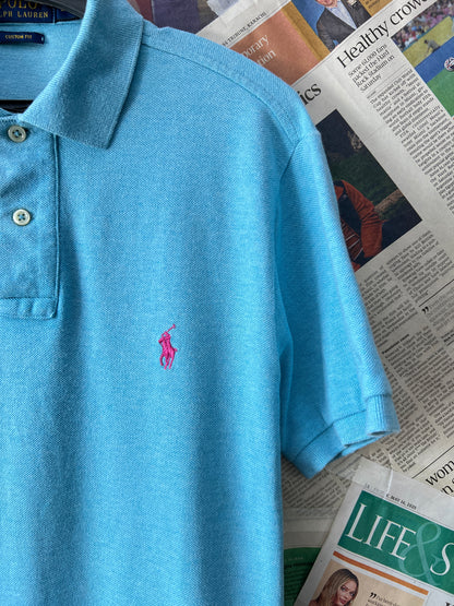 Ralph Lauren® Small | Chest 18.5 | Cyan | Polo | Cotton