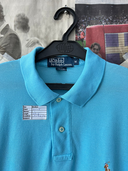 Ralph Lauren® Medium | Chest 21.5 | Cyan | Polo | Cotton | 797