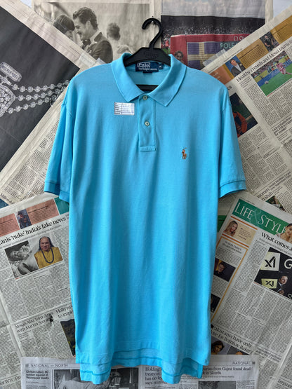 Ralph Lauren® Medium | Chest 21.5 | Cyan | Polo | Cotton | 797