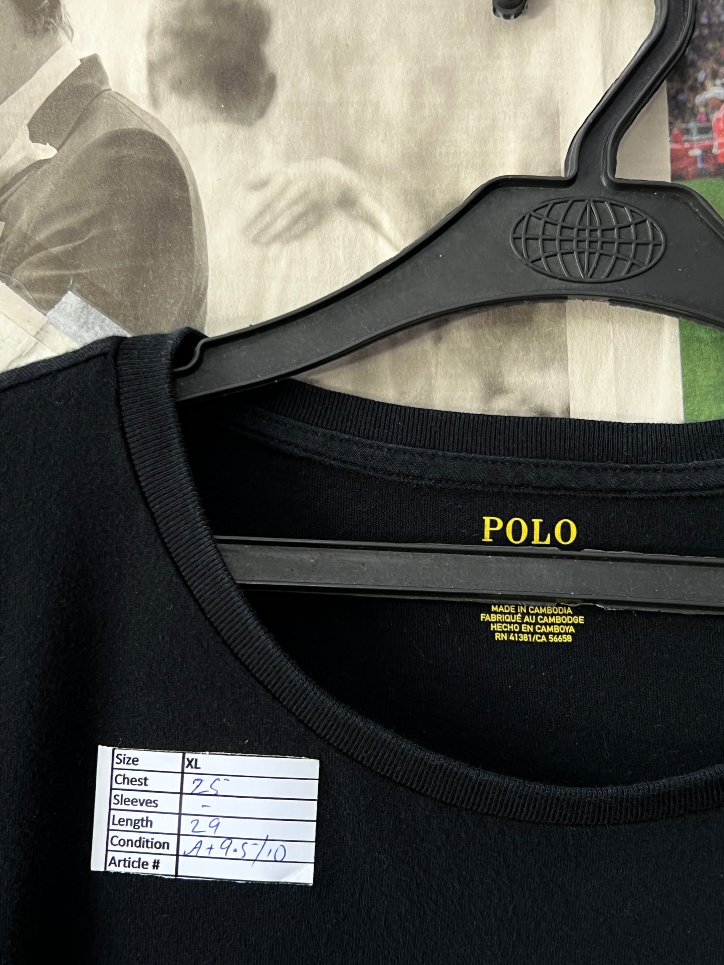 Ralph Lauren® XL | Chest 25 | Black | T-Shirt | Cotton