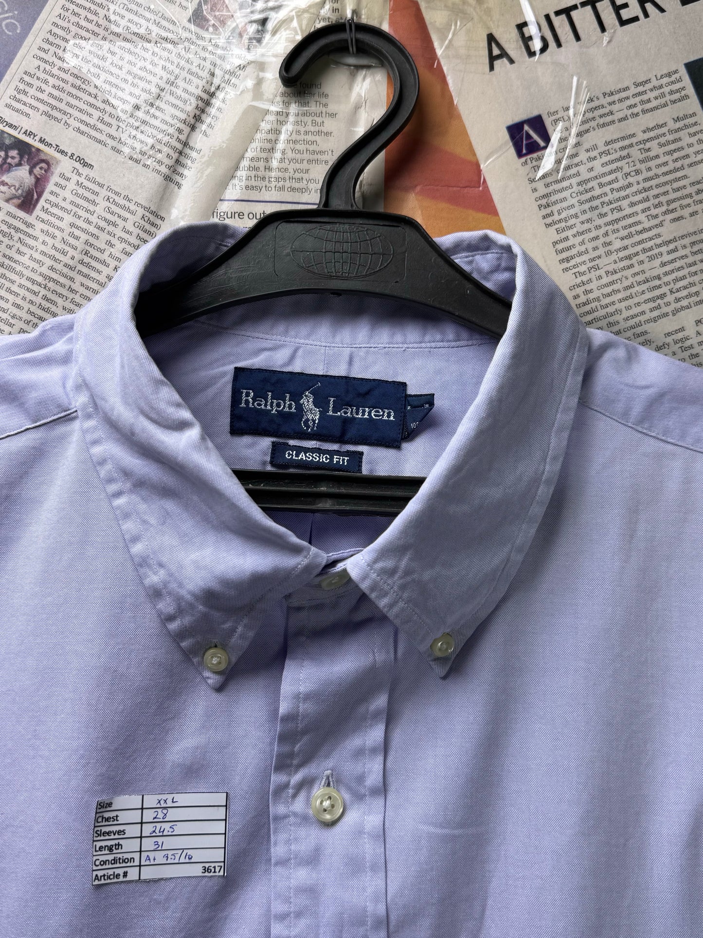 Ralph Lauren® XXL | Chest 28" | Lavendar | Shirt | Cotton | 3617