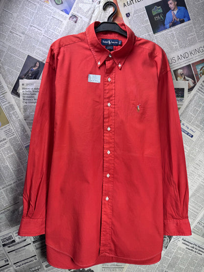 Ralph Lauren® XXL | Chest 27.5" | Red | Shirt | Cotton | 3591