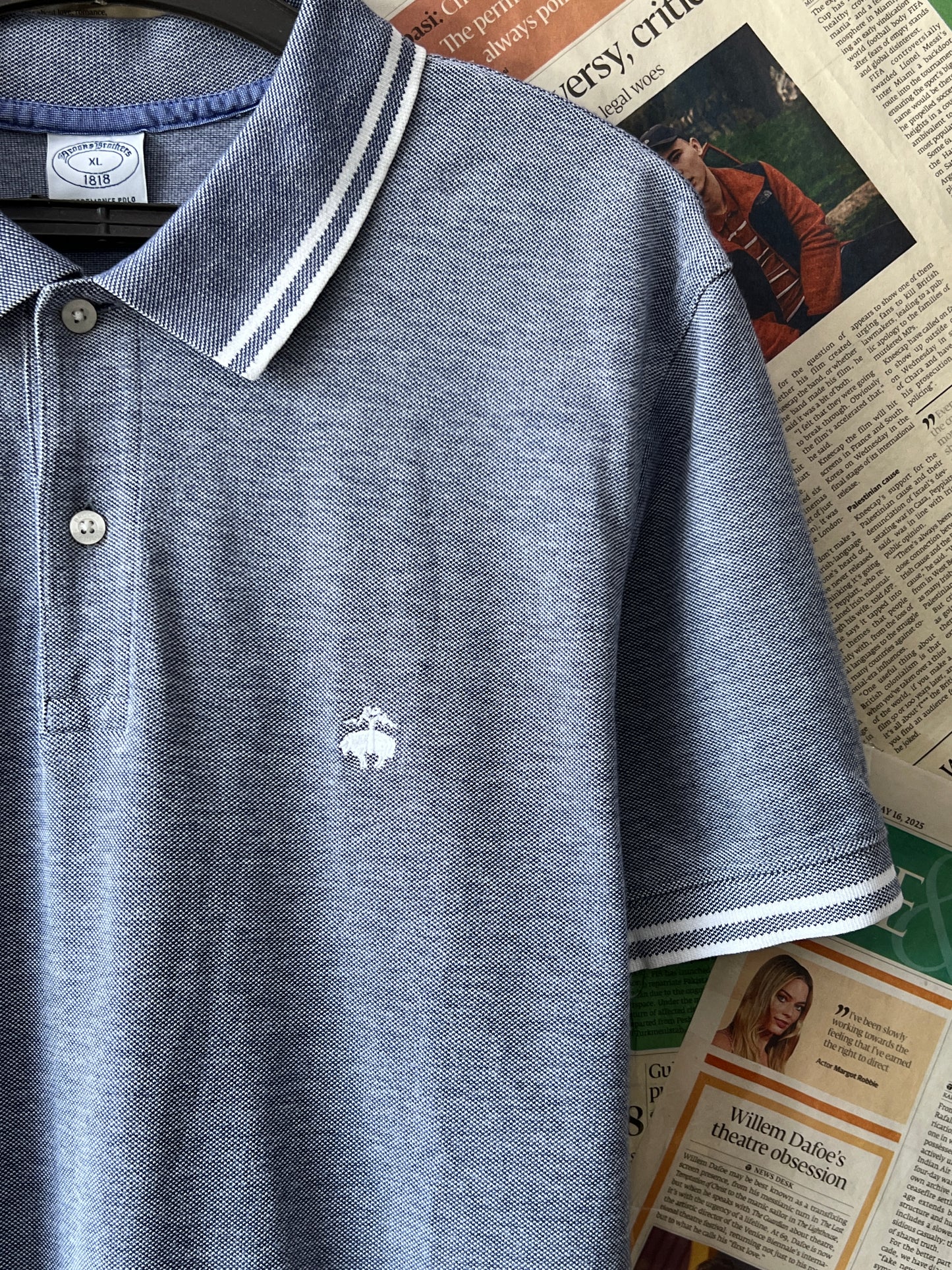 Brooks Brothers® Large | Chest 23 | Grey | Polo | Cotton | 671